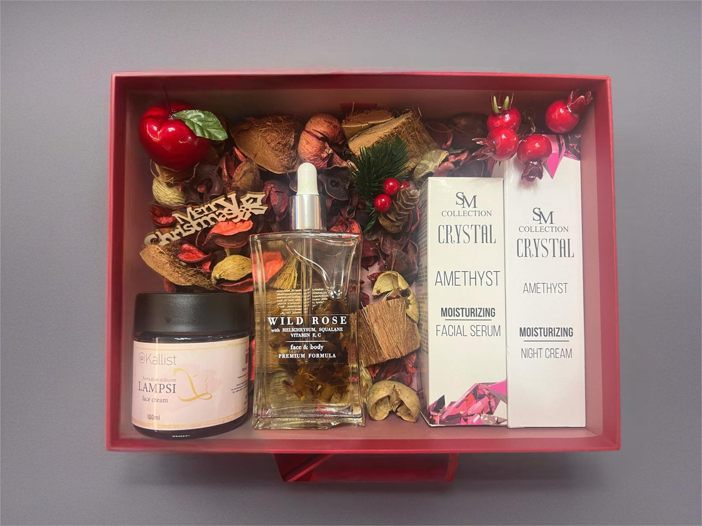 Hellenic Wellbeing – Πολυτελές Χριστουγεννιάτικο Κουτί με Κρυστάλλινη Λάμψη & Ιππολύτη Τριαντάφυλλο