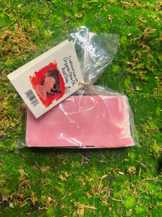 Săpun cu argilă roșie și ulei de măsline organic 140gr