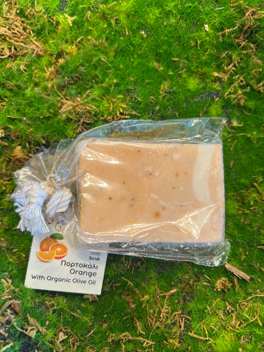 Săpun și Scrub cu portocale și ulei de măsline organic - ORANGE 100gr