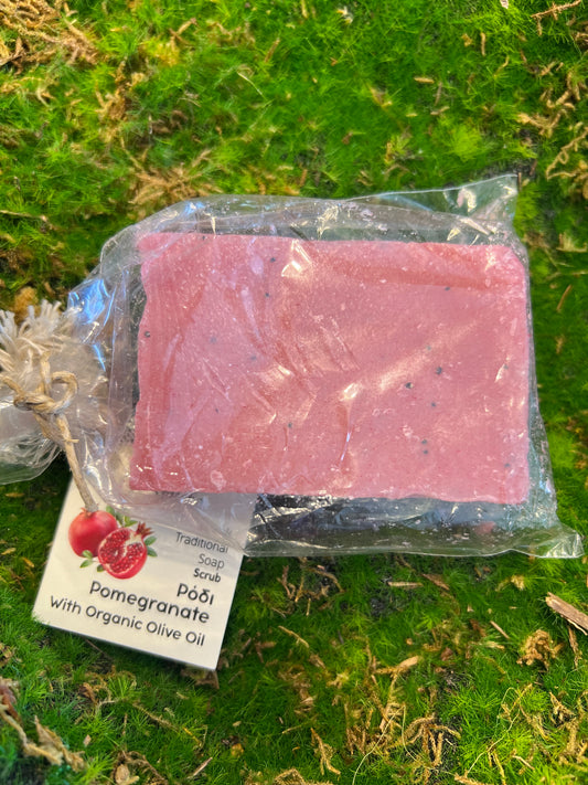 Săpun și Scrub cu Rodie și ulei de măsline organic 100gr