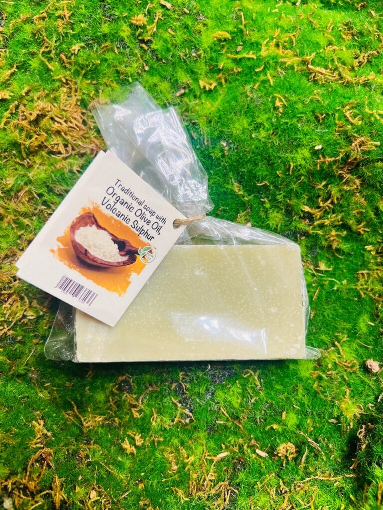 Soap with volcanic sulfur and organic olive oil 140gr