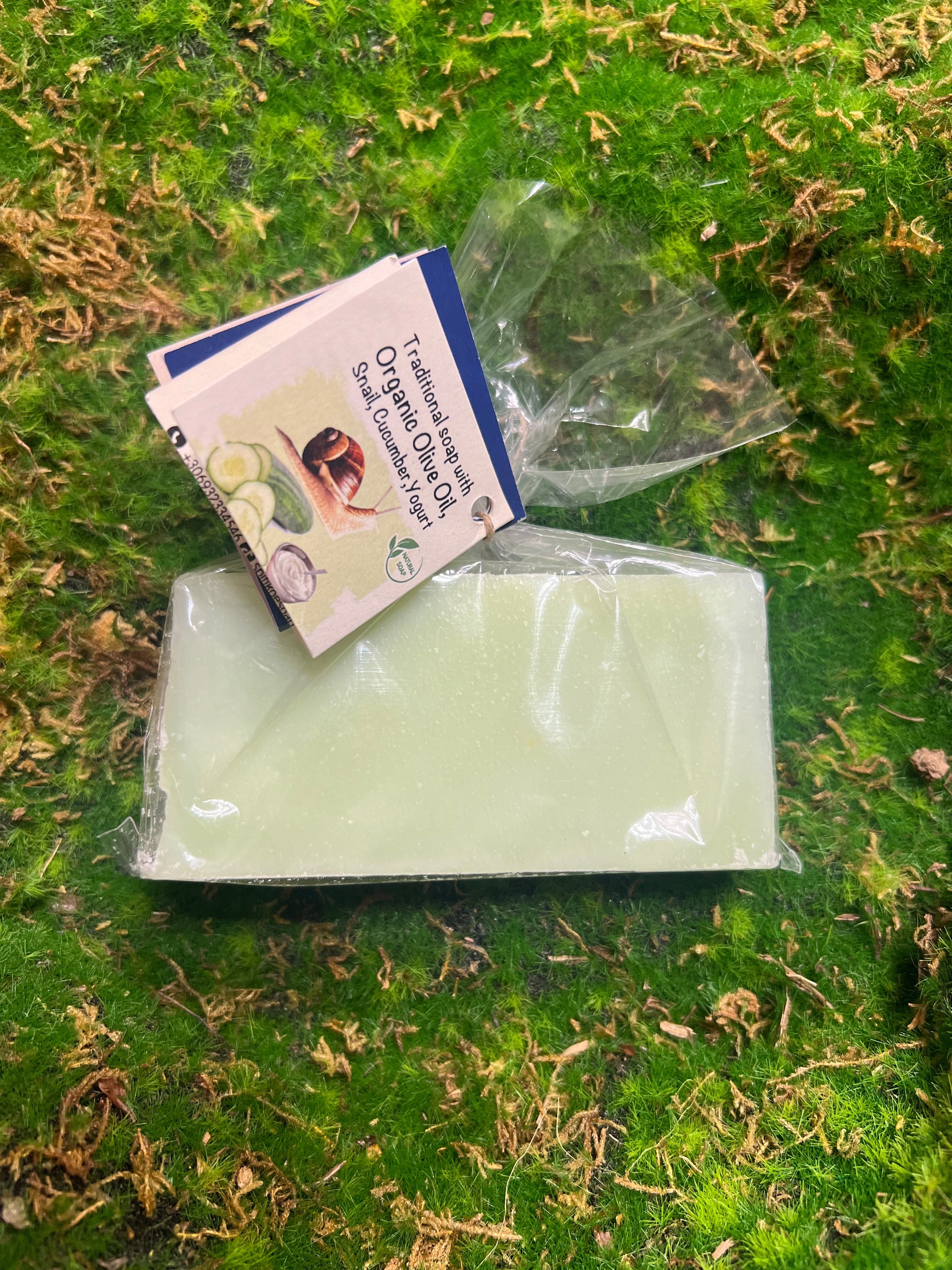 Soap with snail extract, cucumber, yogurt and organic olive oil - 140gr